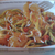 Shrimp With White Wine Clam Sauce Over Summer Squash